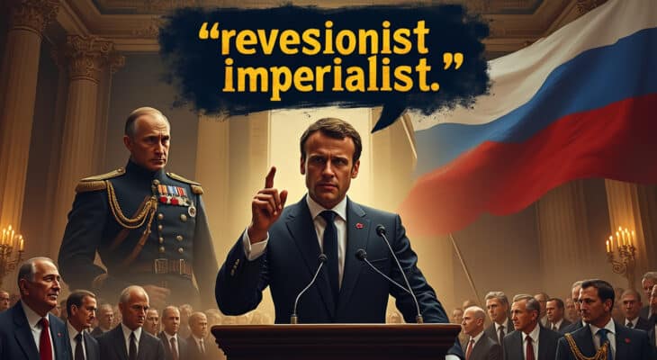dans un discours audacieux, emmanuel macron qualifie vladimir poutine d'« impérialiste révisionniste », une déclaration qui rappelle les tensions historiques et s'inscrit dans un contexte géopolitique complexe. découvrez l'analyse et les implications de cette confrontation verbale qui évoque l'héritage de napoléon.