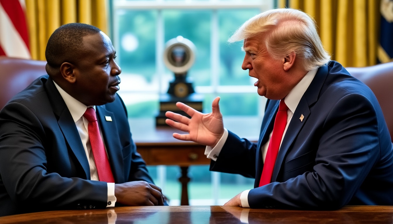 découvrez les récents échanges tendus entre donald trump et cyril ramaphosa concernant les accusations de 'génocide' visant les agriculteurs blancs en afrique du sud. analyse des implications politiques et sociales de cette controverse qui soulève des questions sur la race, la terre et les droits humains.