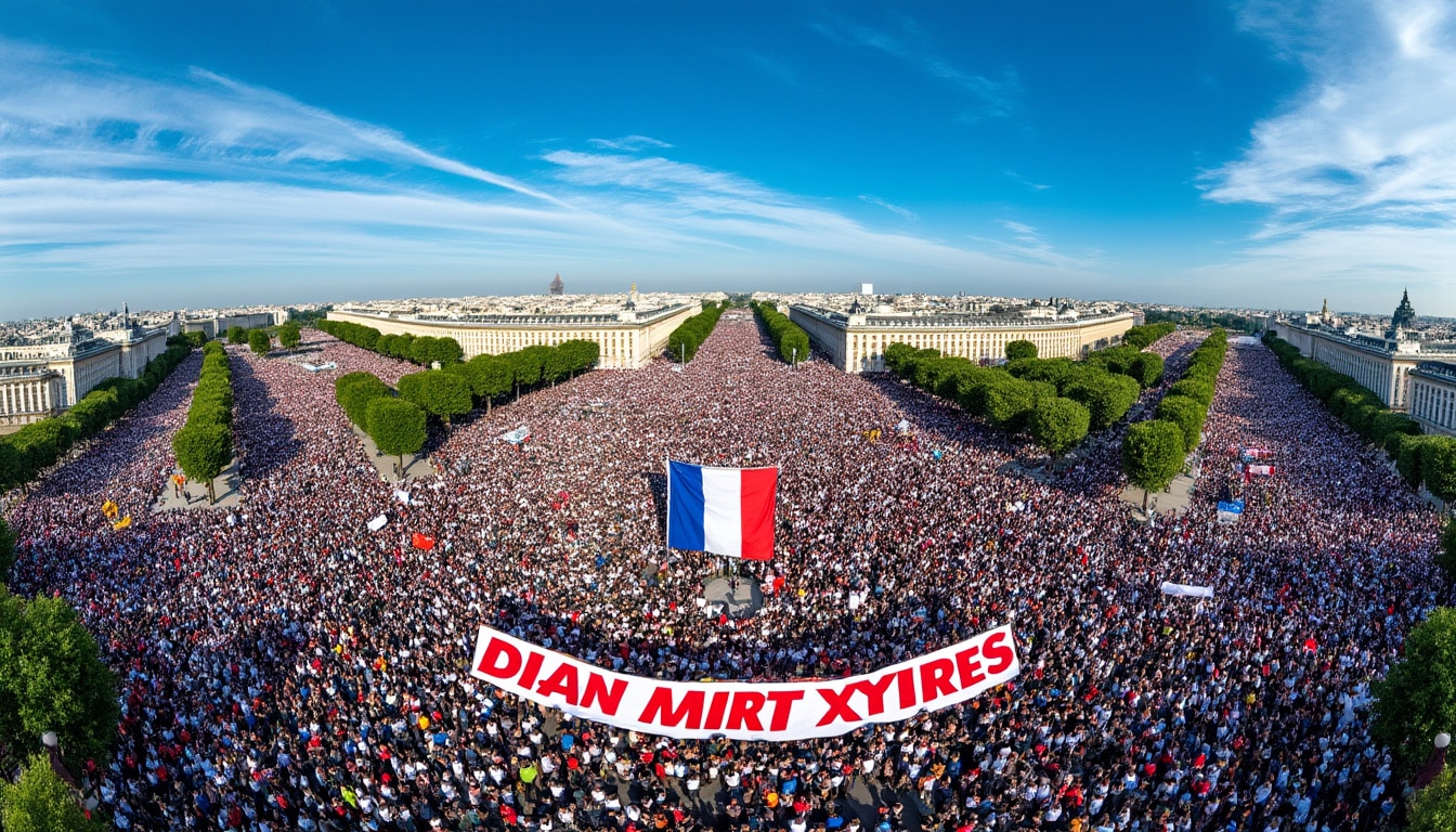 le 1er mai, entre 157 000 et 300 000 manifestants défilent dans les rues de france. des tensions surgissent lors du défilé parisien, notamment près du stand du parti socialiste, illustrant un climat de contestation intense.