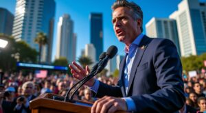 dans un discours marquant à los angeles, gavin newsom critique avec fermeté donald trump, dévoilant ses visions politiques et soulignant les enjeux majeurs qui divisent actuellement la nation.