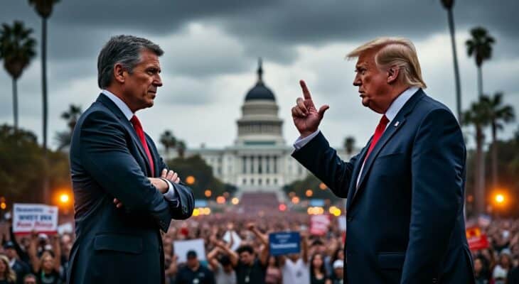 explorez les tensions croissantes à los angeles alors que le gouverneur démocrate de californie s'affronte avec donald trump sur des enjeux politiques majeurs. analyse des conséquences de ce conflit sur l'avenir de l'état et des relations entre gouvernance locale et fédérale.