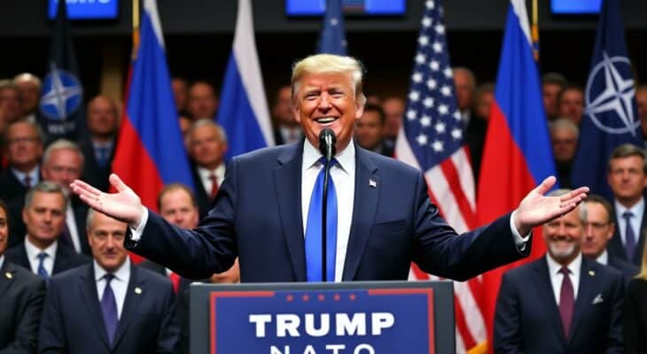 dans un discours récent, donald trump exprime sa satisfaction après avoir remporté une 'grande victoire' lors du sommet de l'otan concernant l'augmentation des dépenses militaires. cette annonce souligne son engagement envers la sécurité collective et son appel aux alliés pour renforcer leurs contributions financières. découvrez les détails de cette victoire et ses implications pour l'alliance atlantique.