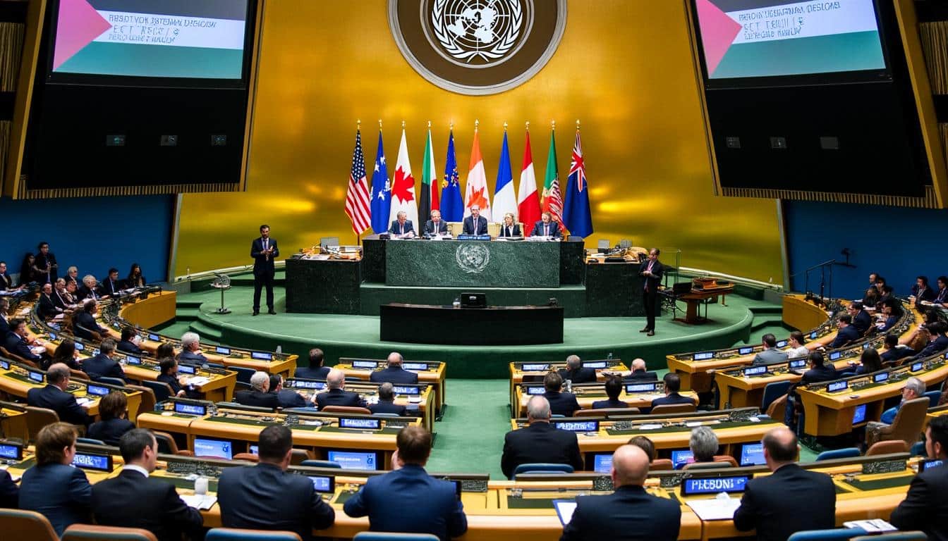 découvrez comment la france et 14 autres nations militent pour la reconnaissance de l'état de palestine par la communauté internationale dans le contexte du conflit israélo-palestinien. une analyse des enjeux diplomatiques et des implications pour la paix.
