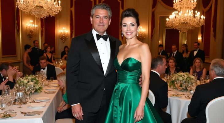 découvrez julien clerc, vêtu d'une élégante tenue, lors d'un dîner d'état à londres, accompagné de sa charmante épouse hélène. un moment de glamour et de raffinement à ne pas manquer.