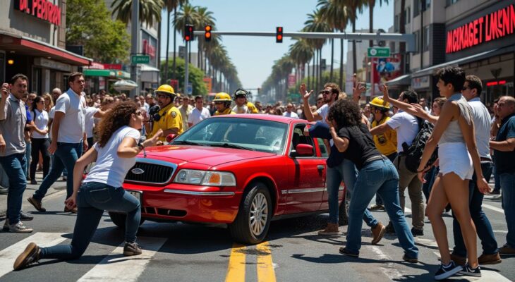 découvrez les récits poignants des témoins d'un triste événement à los angeles où une voiture a percuté la foule, faisant 28 blessés. plongez dans l'analyse de cette violence insoupçonnée et son impact sur la communauté.