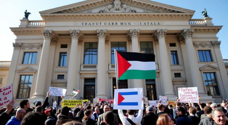 la préfète de lyon s'oppose à l'initiative du maire grégory doucet d'afficher le drapeau palestinien sur la mairie, suscitant un débat autour de la neutralité des institutions publiques et des prises de position symboliques.