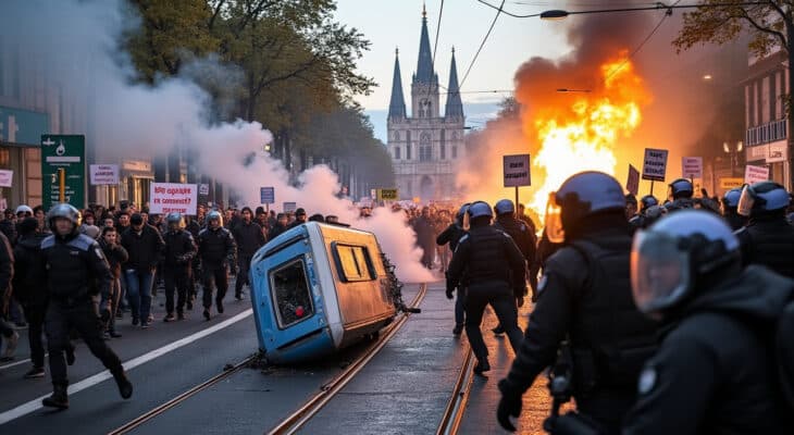 découvrez comment une manifestation violente du collectif 'bloquons tout' a semé le chaos à lyon, perturbant gravement les transports en commun tcl et la vie quotidienne des habitants.