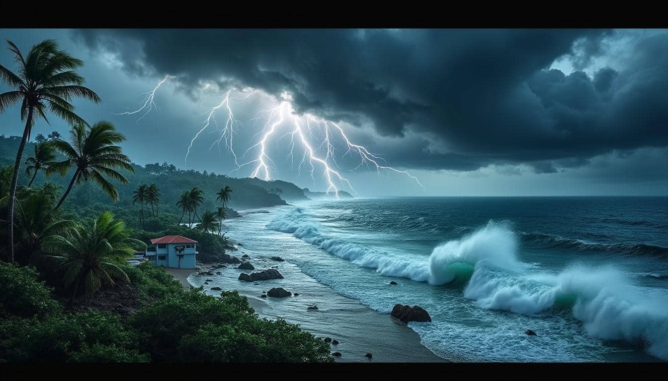 l'ouragan melissa s'abat sur la jamaïque avec des vents violents atteignant près de 300 km/h, causant d'importants dégâts et plaçant la population en état d'alerte maximale.