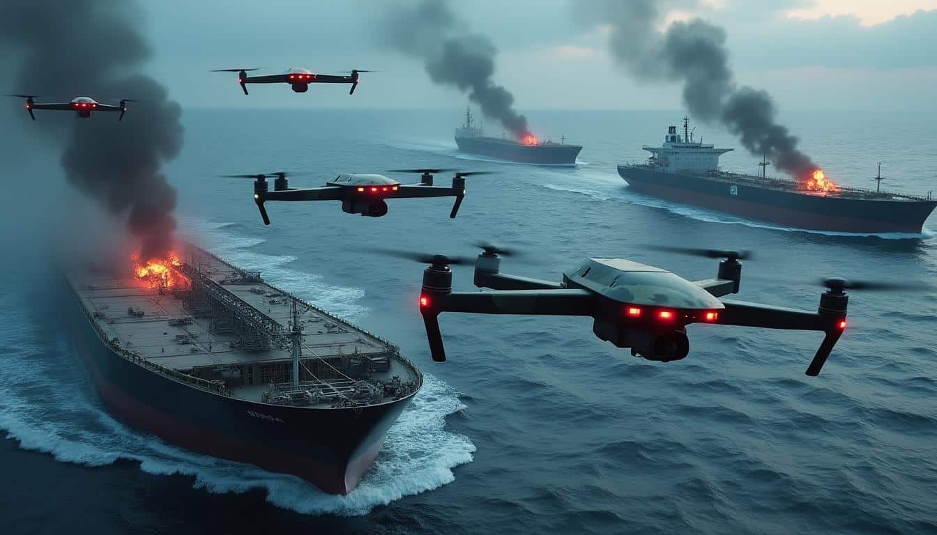 l'ukraine annonce avoir touché deux navires de la flotte fantôme russe en mer noire, marquant une nouvelle étape dans les opérations militaires en cours.