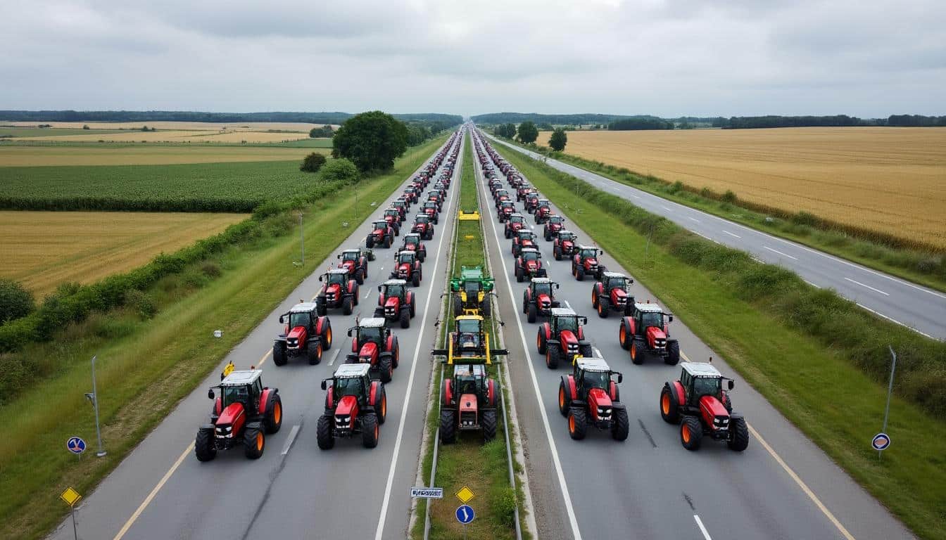 blocage persistant des agriculteurs provoquant la fermeture de l'a64 et d'importantes perturbations annoncées sur l'a63 en direction de l'espagne. restez informés des conditions de circulation.