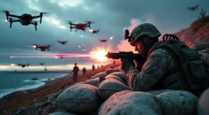 les fusiliers marins interviennent avec des tirs antidrones après un survol non autorisé de la base nucléaire de l’île longue, assurant la sécurité et la protection du site.