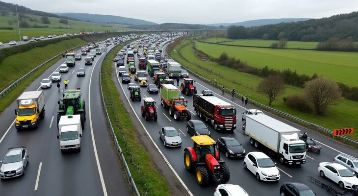 mobilisation des agriculteurs sur l'a43 et en isère : préparez-vous à d'importants embouteillages et perturbations de circulation dans la région.