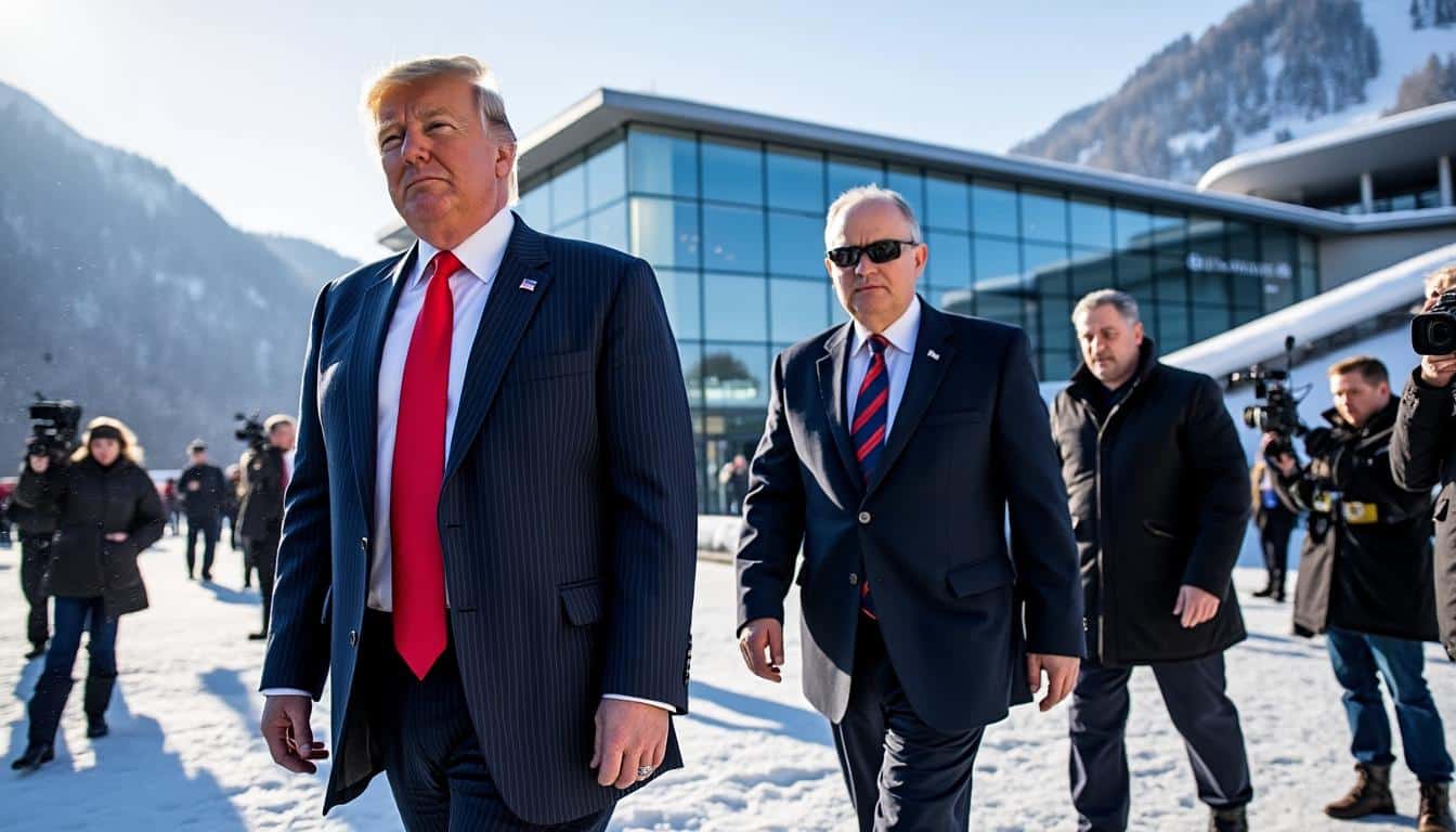 suivez en direct l'arrivée de donald trump à davos où il prend la parole au sommet mondial en suisse, abordant les enjeux économiques et géopolitiques actuels.