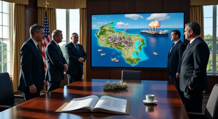 suivez en direct les déclarations de la maison blanche affirmant que les états-unis influenceront les décisions des autorités de transition vénézuéliennes, notamment sur la gestion et la vente du pétrole.