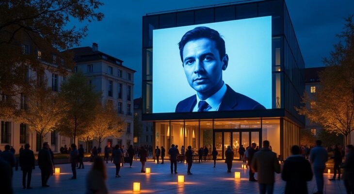 suivez en direct le décès de quentin deranque à lyon. la région illumine son siège du portrait du militant avant une manifestation d’extrême droite, témoignant du climat tendu et des hommages rendus.