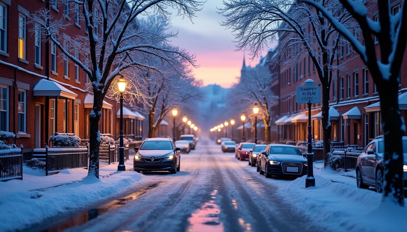 découvrez la météo du dimanche 15 février : un réveil marqué par la neige et le verglas, suivi d'un temps doux avec des averses et des vents soutenus tout au long de la journée.