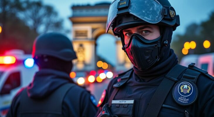 un homme armé d'un couteau a été abattu près de l'arc de triomphe à paris après avoir attaqué un gendarme, renforçant les mesures de sécurité dans la capitale.