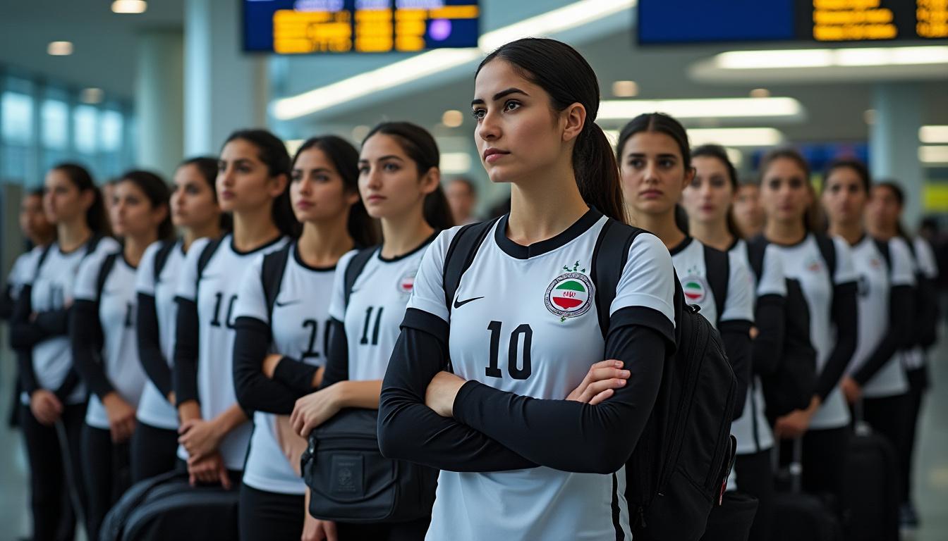 l'équipe féminine de football d'iran prépare son retour avec le cœur lourd, marquée par le conflit au moyen-orient et ses pensées tournées vers leurs familles.