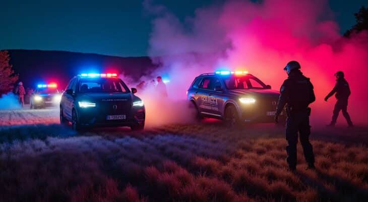 les forces de l’ordre interviennent pour disperser une rave party sauvage qui se tenait au sud de lyon, mettant fin à cet événement non autorisé.