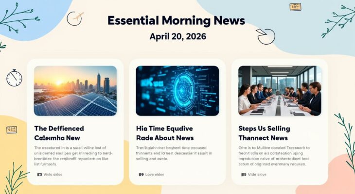 découvrez les infos essentielles du matin du 20 avril 2026 pour bien démarrer votre journée avec les nouvelles clés et événements importants.