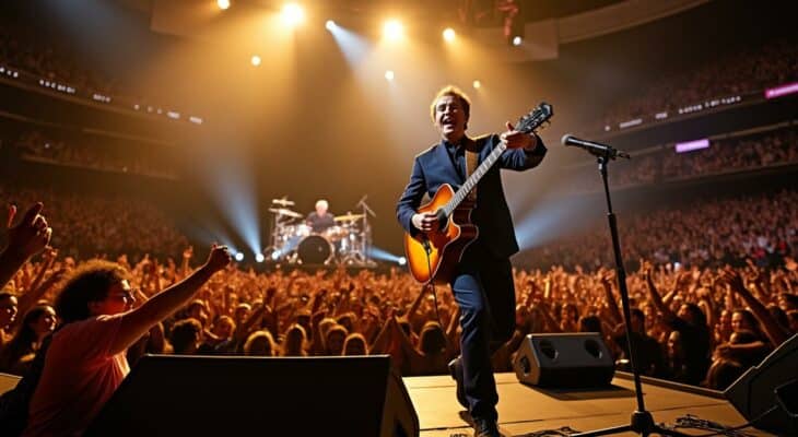découvrez comment renaud fête ses 50 ans de carrière exceptionnelle lors d'un concert inoubliable au zénith, mêlant ses plus grands succès et émotions.